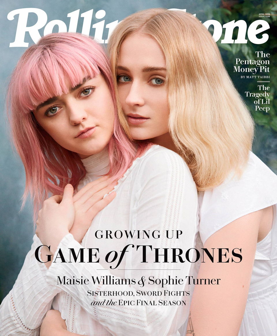 Cover for Rolling Stone / GOT Masie Williams and Sophie Turner